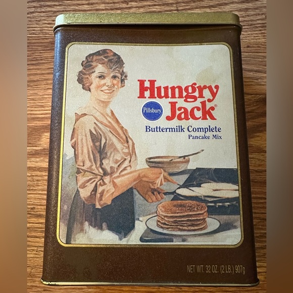 Vintage Pillsbury Hungry Jack Pancake Mix Tin - Picture 1 of 13